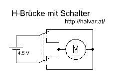 Schaltplan: H-Brücke mit Schalter